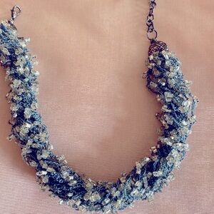 Antique necklace chocker. Over 80 years old. Clear beads appears light teal.